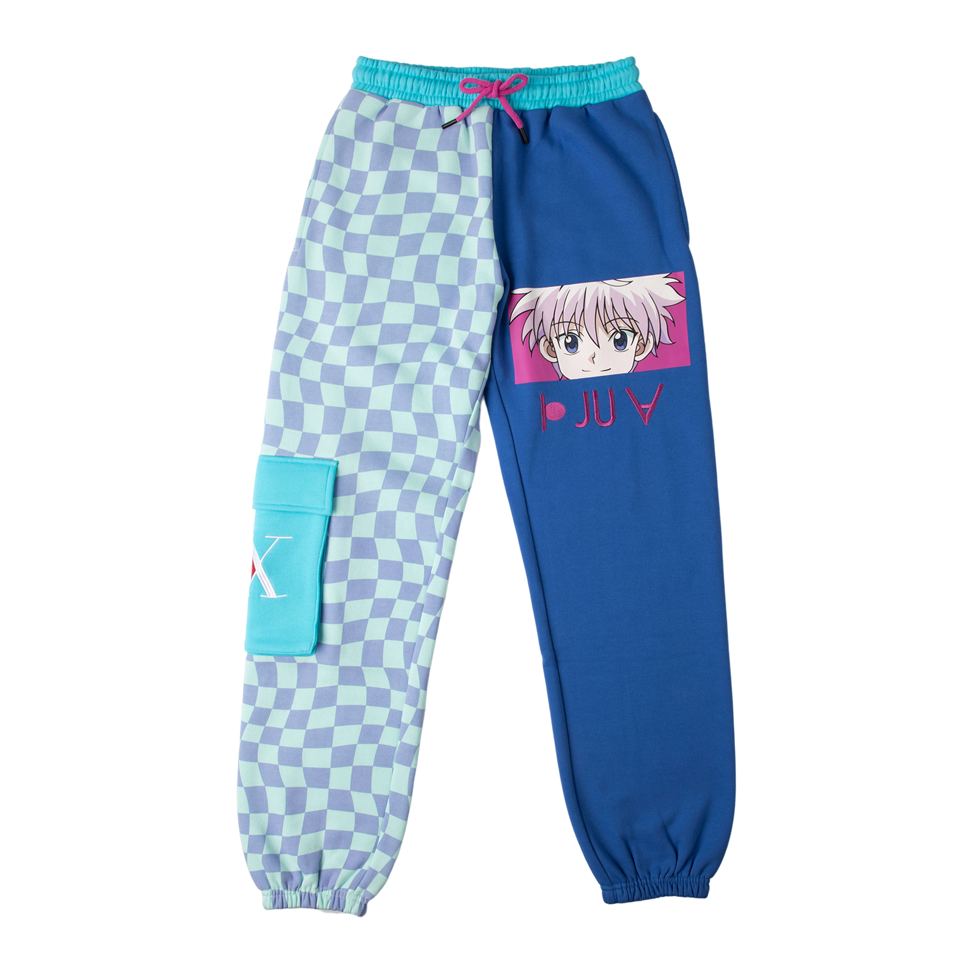 Killua Blue Split Checkered Sweatpants