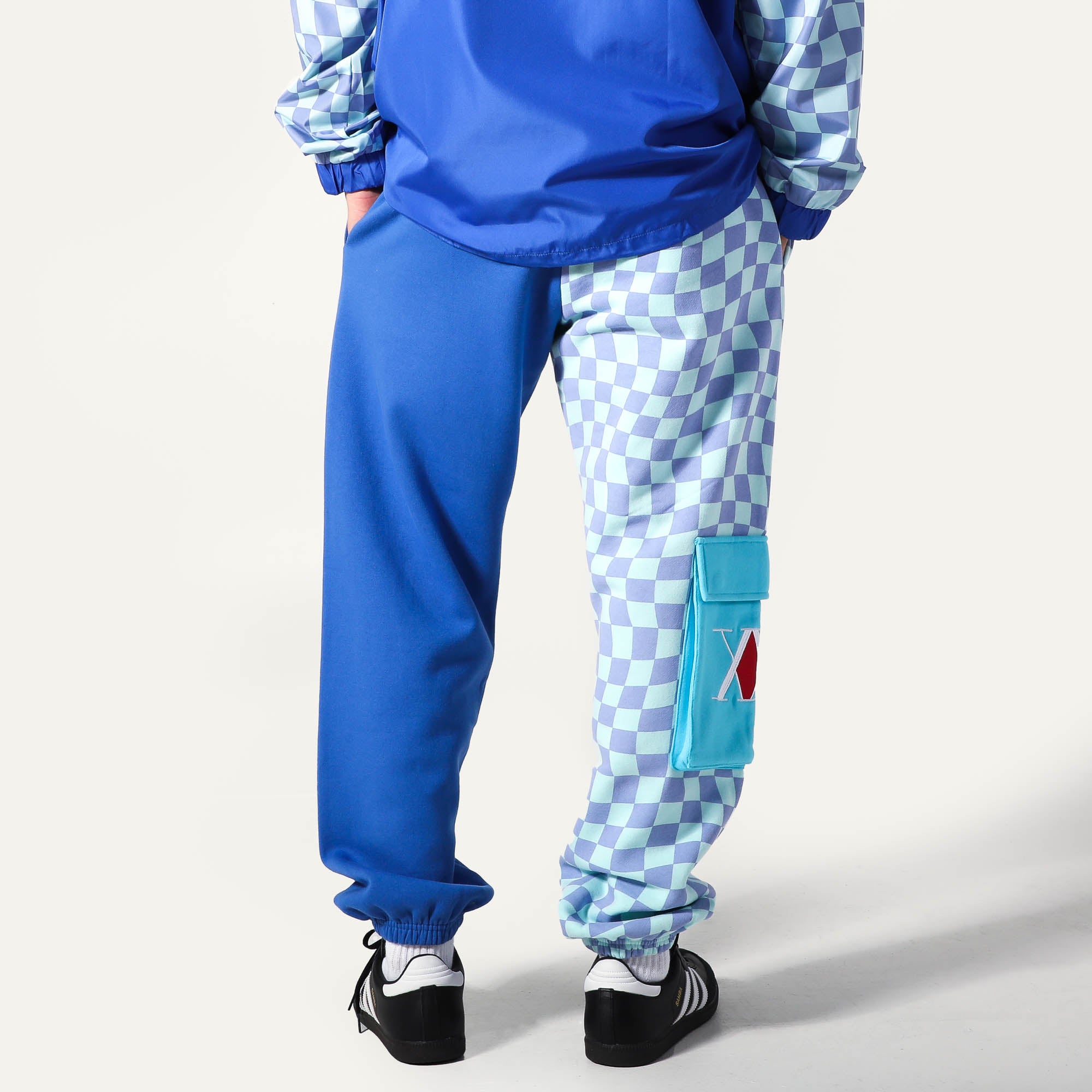 Killua Blue Split Checkered Sweatpants