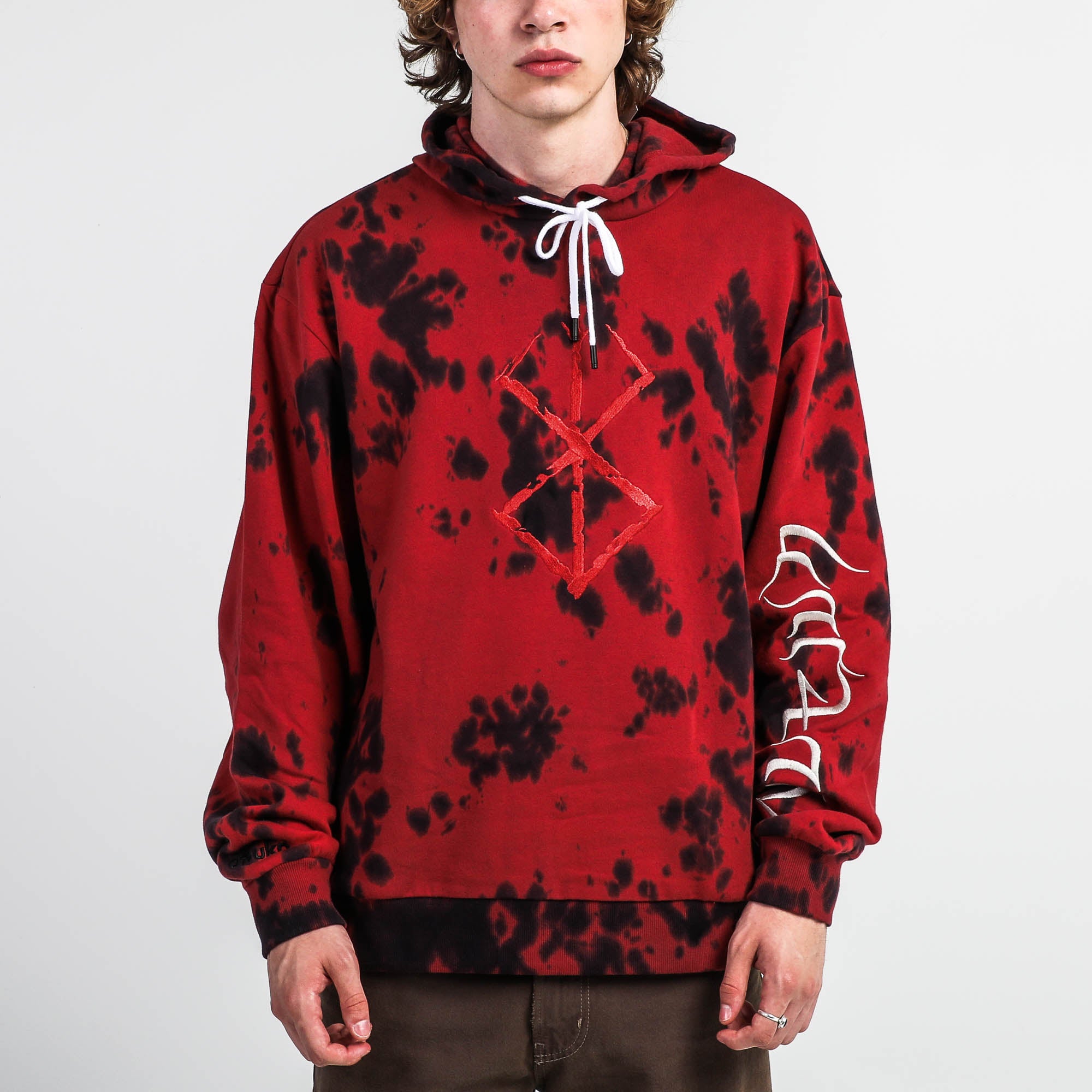 Brand of Sacrifice Red Acid Wash Hoodie