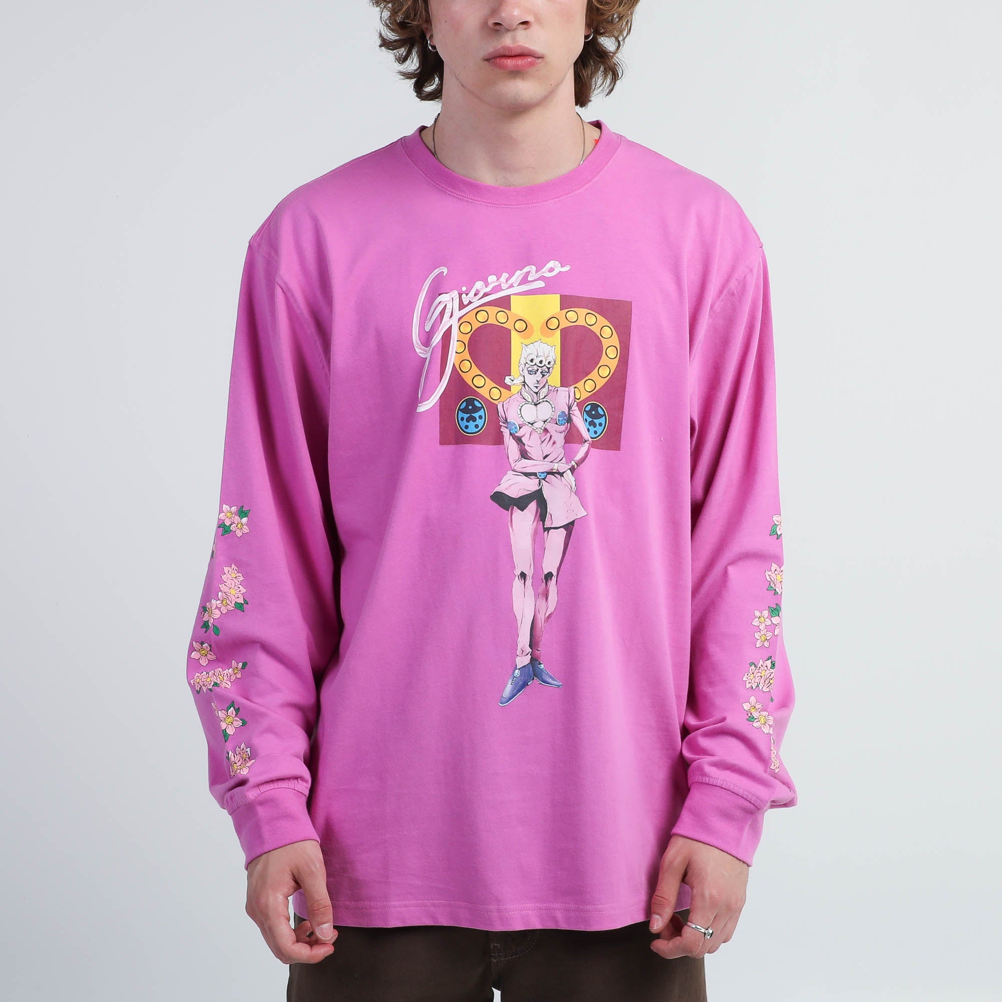 Golden Wind Giorno Floral Pink Long Sleeve