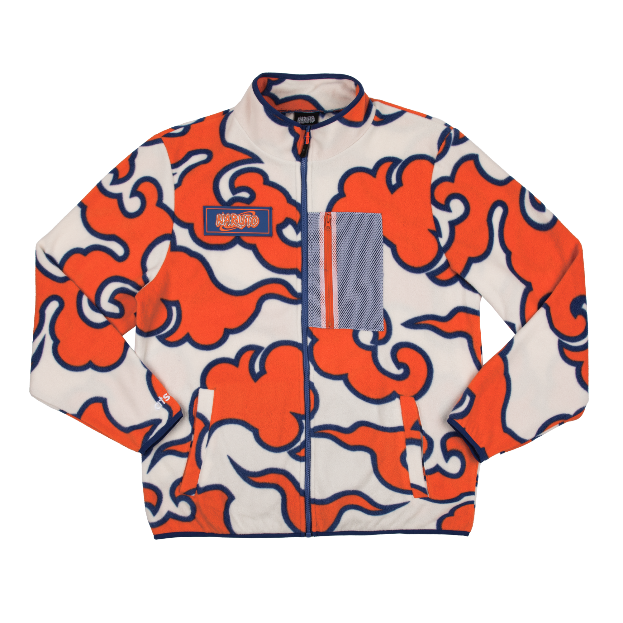 Naruto Orange Clouds Zip-Up Polar Fleece