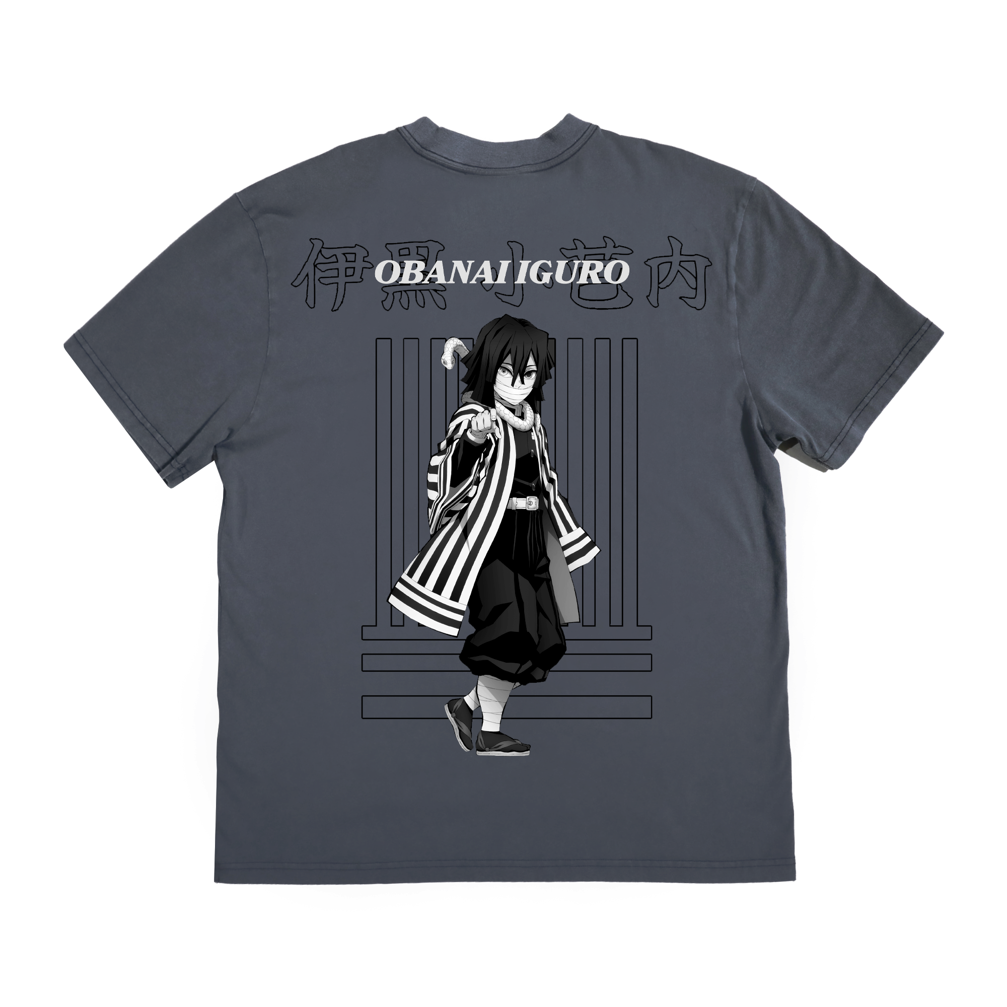 Obanai Iguro Mineral Wash Black Tee